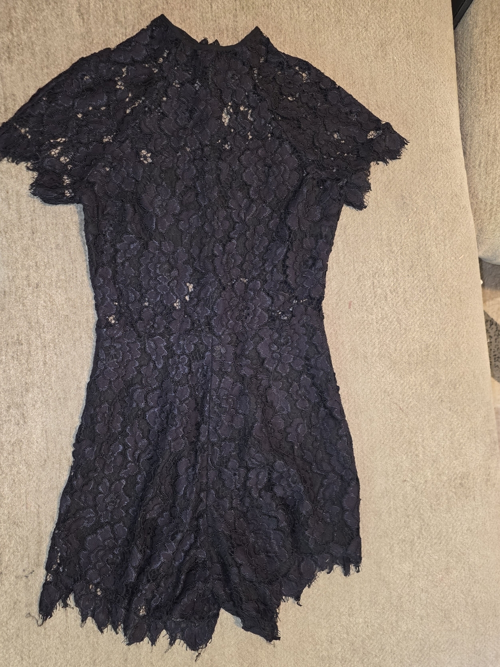Alexis Black Floral Lace Shorts Romper Small